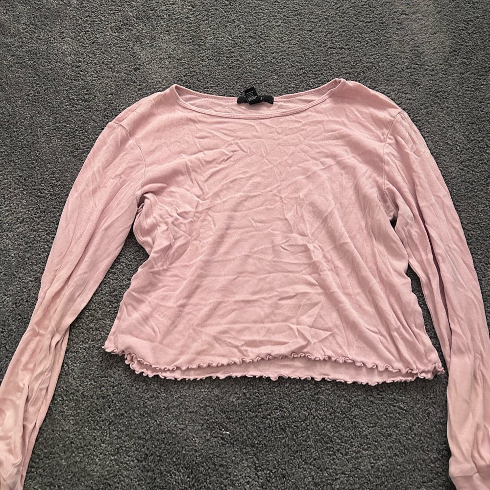 Forever 21 Light Pink Long Sleeve Top